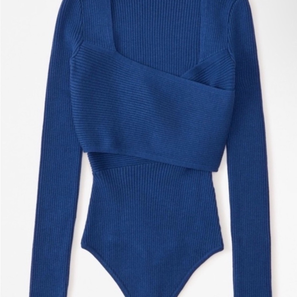 Abercrombie & Fitch Blue Ribbed Bodysuit